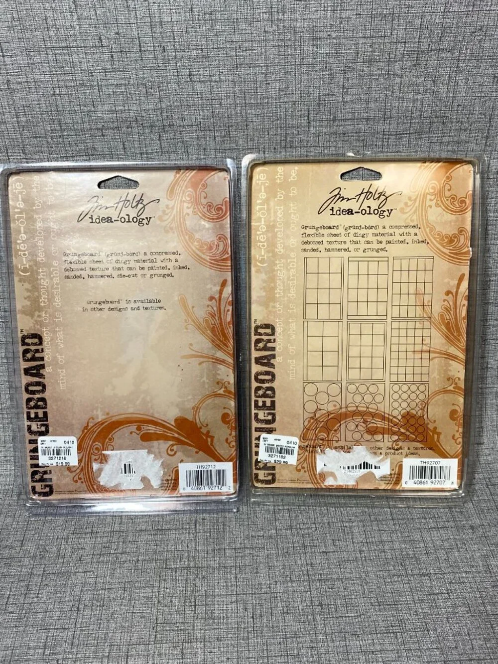 NEW Tim Holtz Idea-ology Grungeboard Swirls Basics & Swirls Shapes